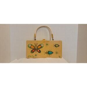 Enid Collins of Texas GLITTERBUGS Wooden Box Bag Purse 1960s Vintage Excellent